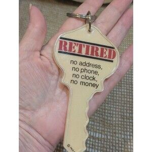 Vintage RETIRED Keychain, Oversized Key Shape Paula Brand